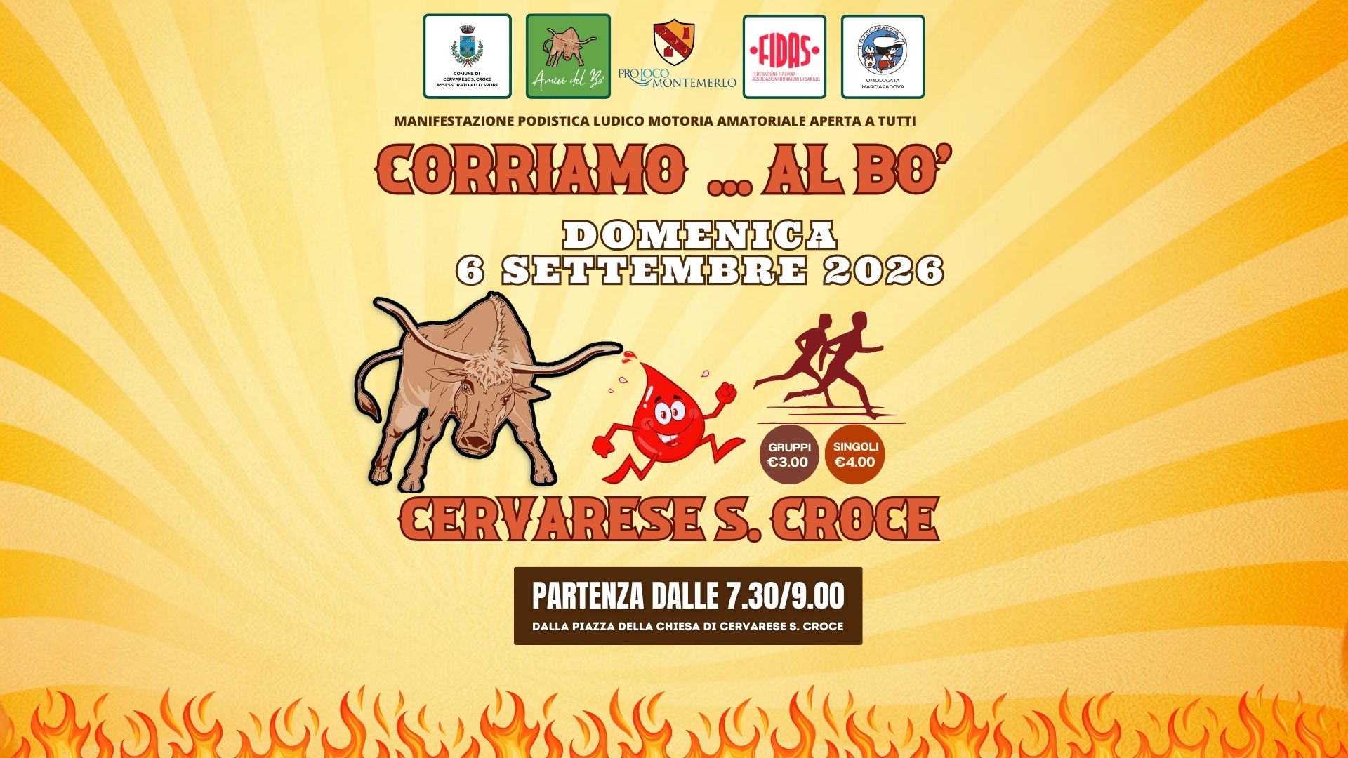 Corriamo… al Bo’: la marcia che il 6 settembre 2026 mette in moto Cervarese Santa Croce